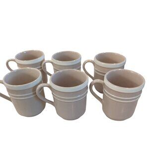 Kate Spade Lenox New York Ceramic Coffee Mug Set Of 6 Beige & White 4" Elegant D